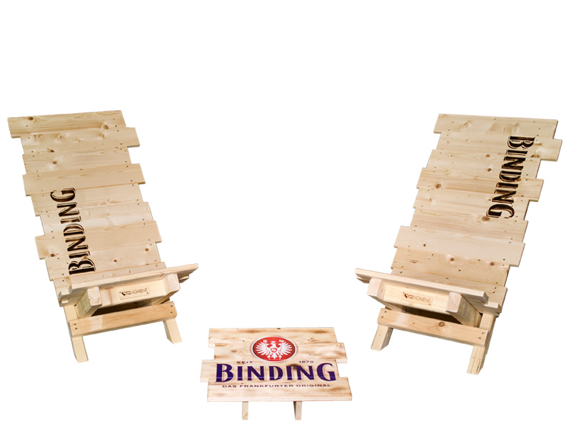 Strandstuhl-Set – Brauereimöbel & Gastromöbel mit Markeninszenierung