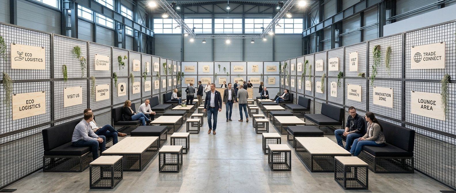Stahlmöbel und Messewände von Sitzmoment auf einer Messe-Veranstaltung